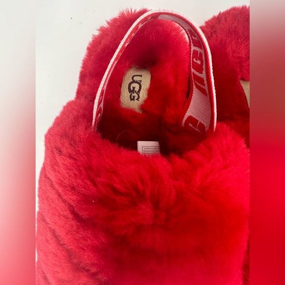 UGG Fluff Yeah Women's Slingback Slide Slippers in Samba Red - Picture 7 of 9
